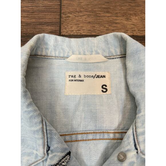 Rag & Bone Light Blue Denim Jean Vest Women’s Sz S Crop - Picture 3 of 8